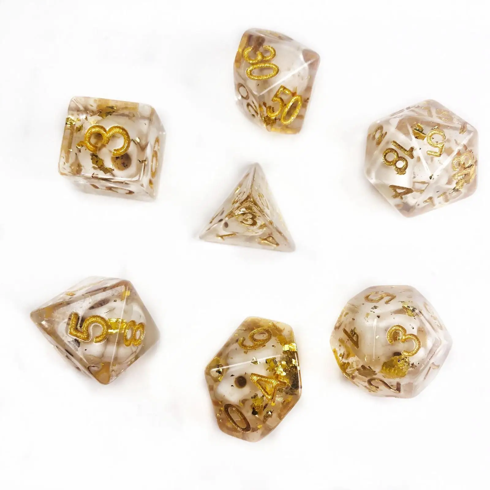 7Pcs Polyhedral Dices with Skull Tabletop Game Dices for Role Play Math Game