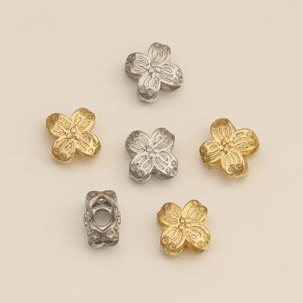 Cordial Design 6*6MM 100Pcs Jewelry Accessories/Jewelry Findings & Components/DIY Hand Made/Flower Shape/Genuine Gold Plating - cordial