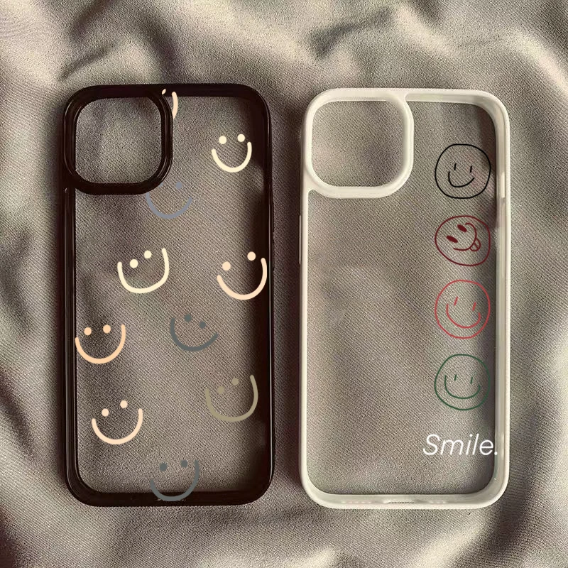 Lucky Side Smiling Face Clear Phone Case