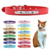 PU Leather Cat Collar Personalized Kitten Collar ID Name Engraving Pet Neck Starp For Cat Small Dog Puppy Accessories Necklace 1
