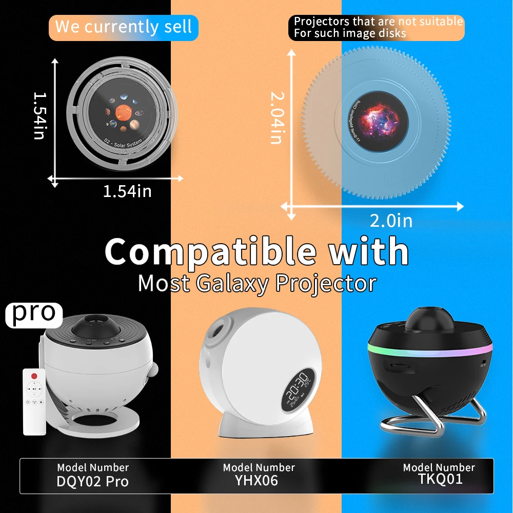 Star Projector Night Light Disc Planetarium Projector Disc 4K HD Galaxy Light 6 Pack (Projector Not Included)