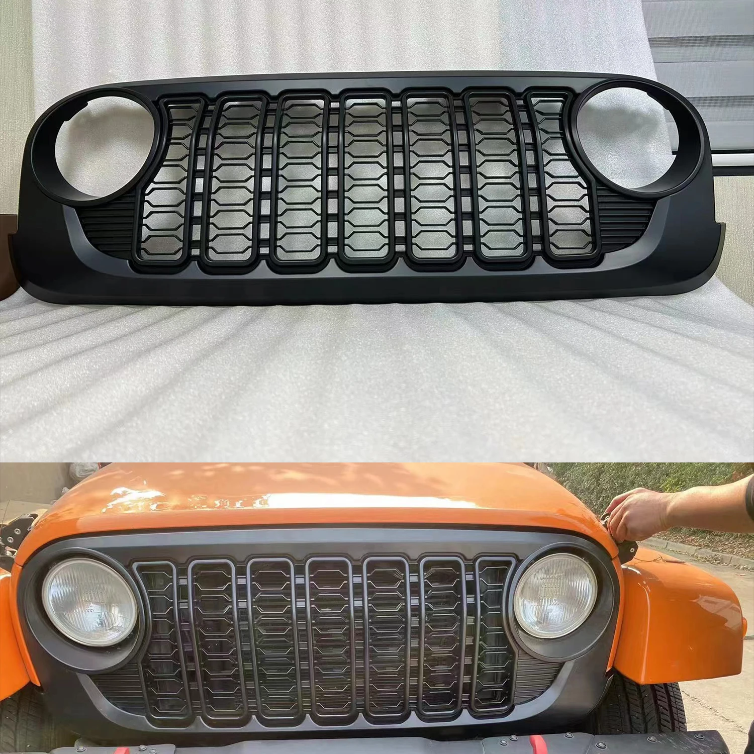 

2024 New Design Front Grille ABS Style Grill JK To JL for Jeep Wrangler JK 2007-2017 J400