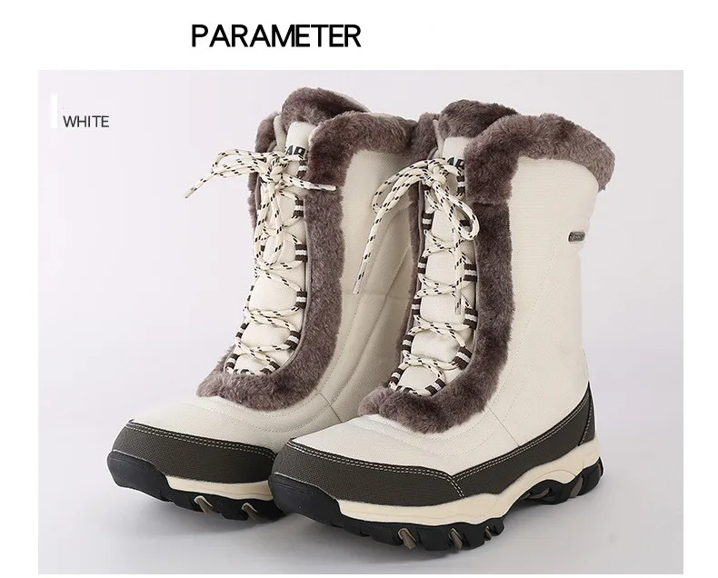Outdoor Snow Boots Women's Waterproof Anti-skid Snowboard Shoes Warm Travel Equipment Training Trekking Skiing Sports Botas · v2