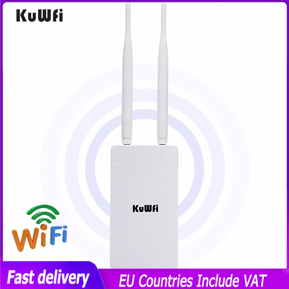 Kuwfi Outdoor Wifi Repeater Wifi Extender 300Mbps 2.4Ghz Wireless Access Point Amplificatore Wi-Fi Impermeabile Ad Ampia Area Router Wifi