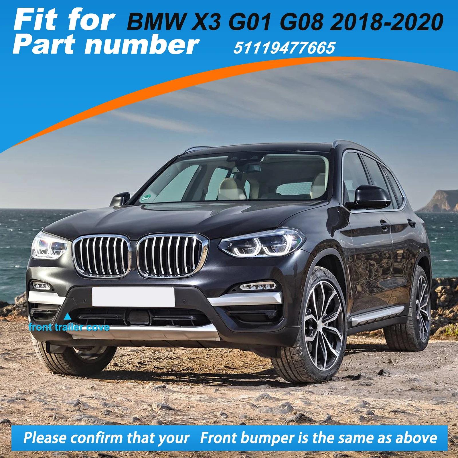 Front Bumper Tow Hook Cover Cap Towing Eye 51119477665 For BMW X3 G01 G08 Accessories