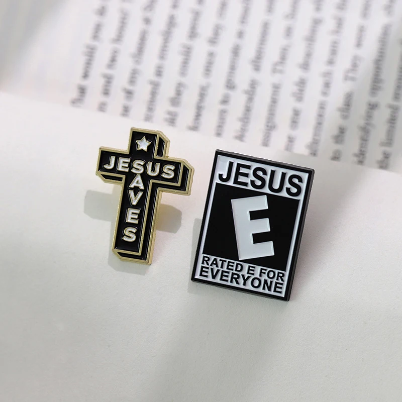 Ich liebe Jesus Emaille Pins Herz Glaube Jesus Fisch Broschen dekorative Rucksack Kleidung Revers Abzeichen lustige Schmuck Geschenk für Freunde – Detail 6