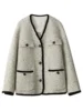 CHIC VEN Fashion Women's Wool Coat Single Breasted Vintage Jacket V-Neck Office Lady Overcoat Female Tops Spring Autumn 2023 5