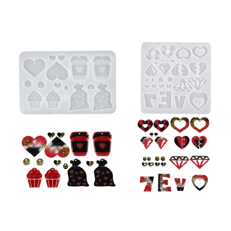 

Unique Dripping Earring Mold Valentine’s Day Resin Earrings Molds Customizable Silicone Mould for DIY Lovers