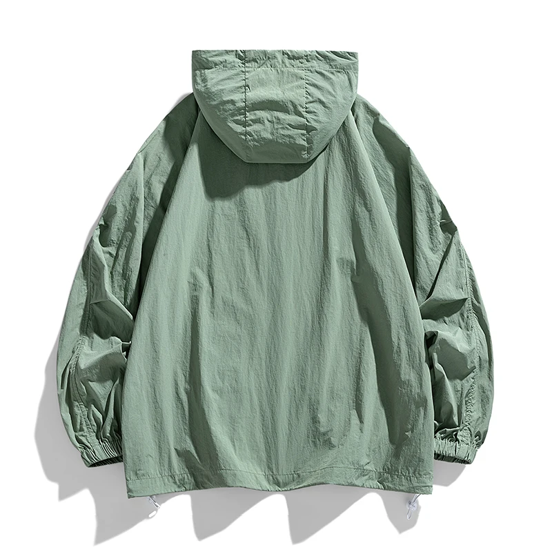 Summer Couple Sunscreen clothing 2024 New Loose Color Block Outdoor Leisure Sports Hooded Windbreaker Trend Men Sunscreen Jacket