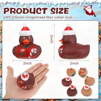 Christmas Gingerbread Man Rubber Duckies Toys Gingerbread Man Theme Party Decor Small Funny Bath Rubber Ducks for Xmas Winter Ho 2