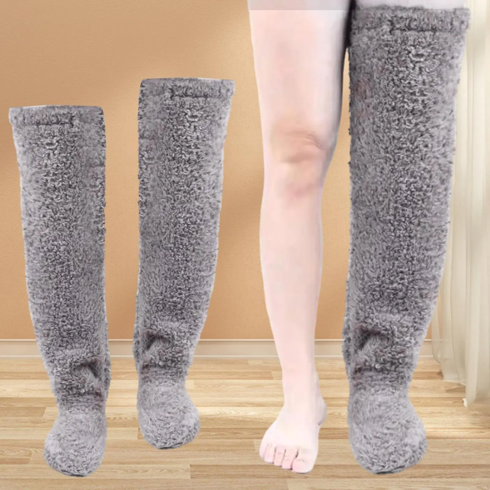 Thigh High Socks Shin Guards Sleeping Sock Knee Pads Long Plush Leg Warmers