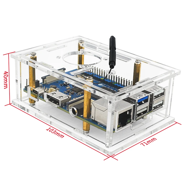 Orange Pi 3B Acrylic Case Transparent Shell Active Passive Cooler Optional Cooling Fan Aluminum Heatsink