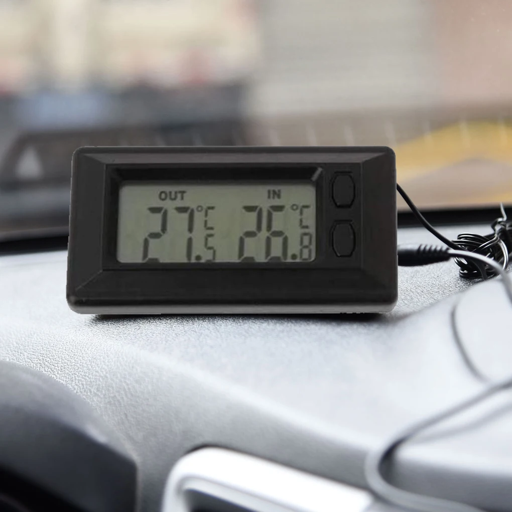 Auto Innen Außen Thermometer Digital Abnehmbare Ersatz Batterie Powered  Temperatur Gauge Meter Teil Zubehör