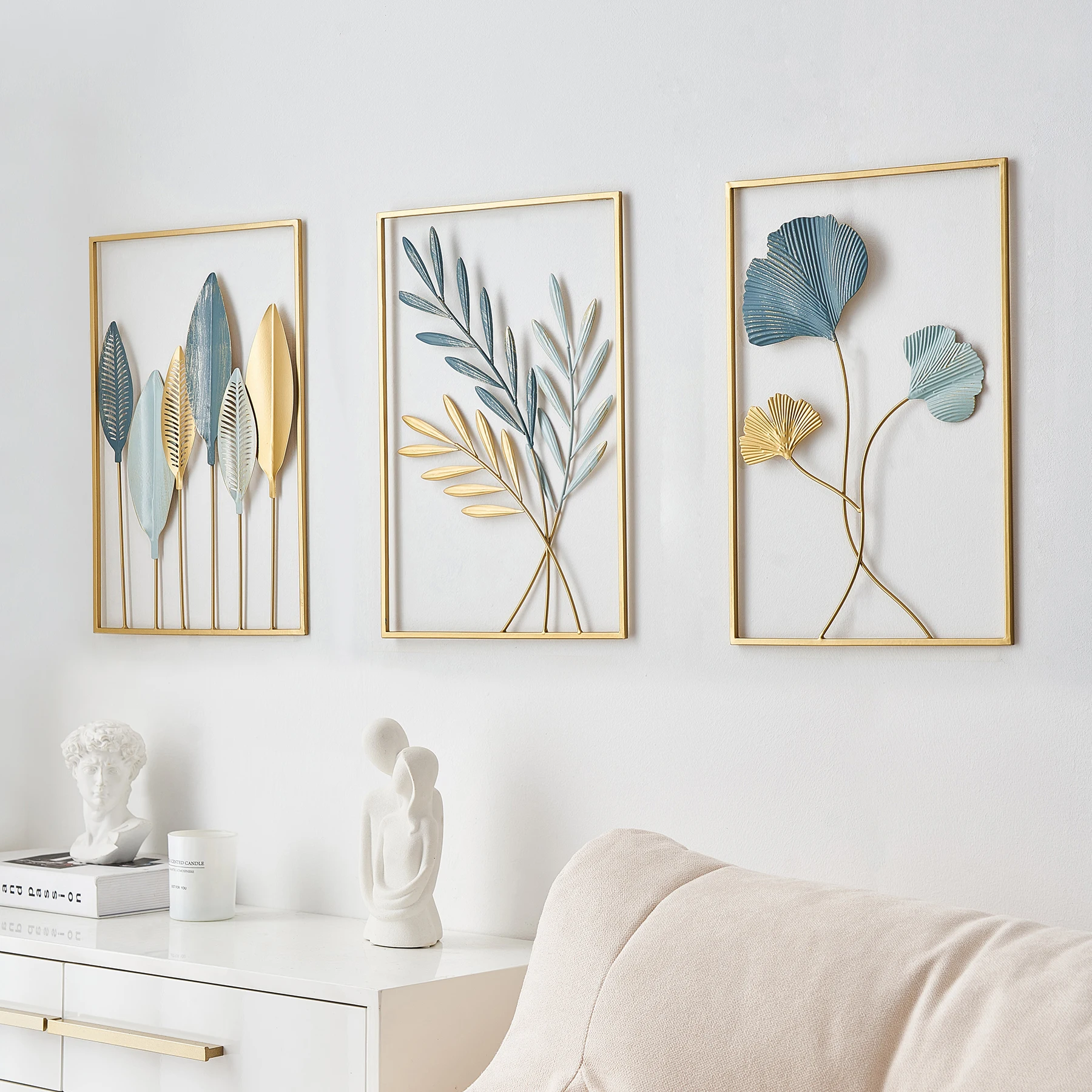 Color Metal Crafts Wall Hanging Korean Indoor Home Living Room Bedroom Decorations European Modern Ornaments Art Aesthetic Decor