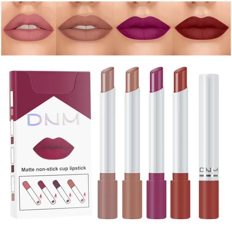 1/4 pezzi cosmetici coreani set di rossetti sexy tinta per labbra lucidalabbra impermeabile maquille opaco trucco a lunga durata_voghion.com