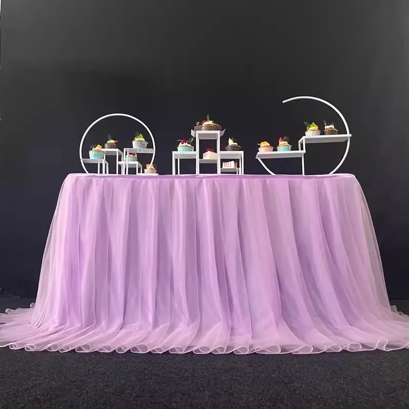 Tulle Table Skirt Tablecloth Tutu Table Skirts for Wedding Birthday Party Baby Shower Banquet Decoration Skirting