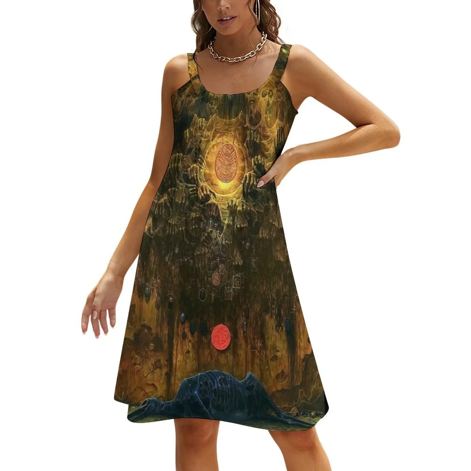 

zdzislaw beksinski artwork, zdzislaw beksinski prints, zdzisaw beksiński art style Beach Sling Skirt Long dresses Dresses