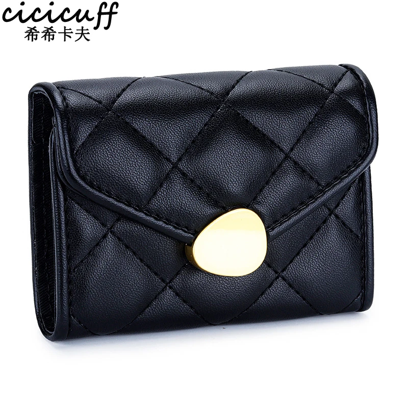 

Multiple Card Slots Diamond Lattice Card Holder Women's Exquisite Short Wallet Coin Purse Large Capacity Card Cash Storage Pouch