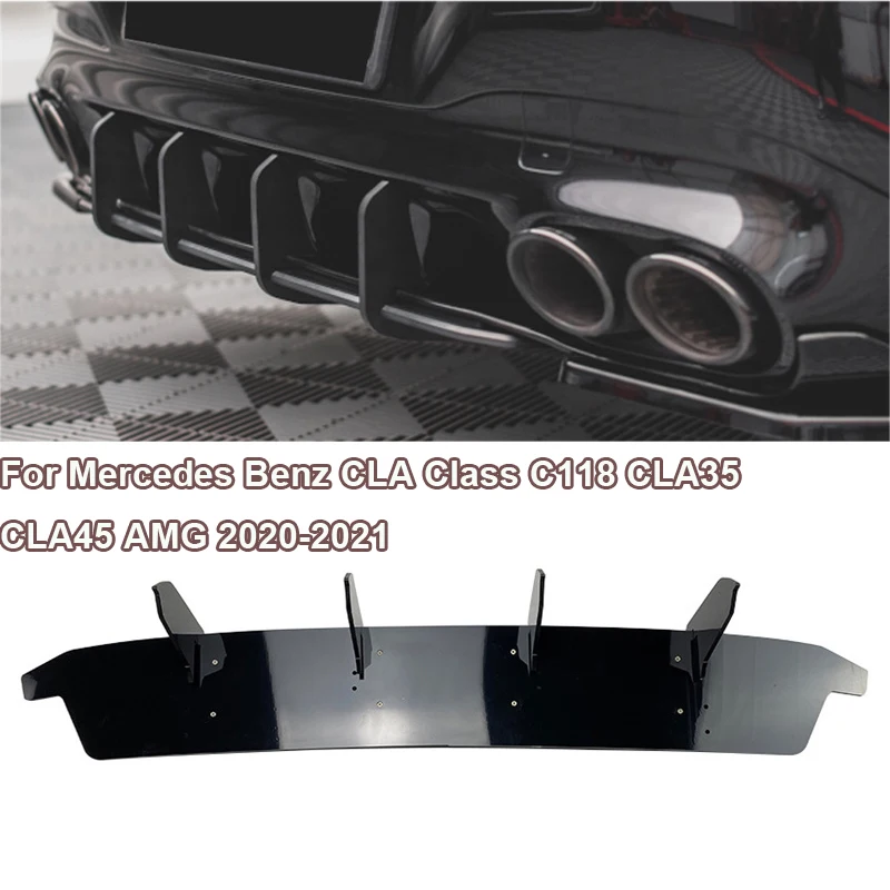 

Gloss Black Rear Bumper Diffuser Spoiler Splitter Lip For Mercedes Benz CLA Class C118 CLA35 CLA45 AMG 2020-2021 Canard Bracket