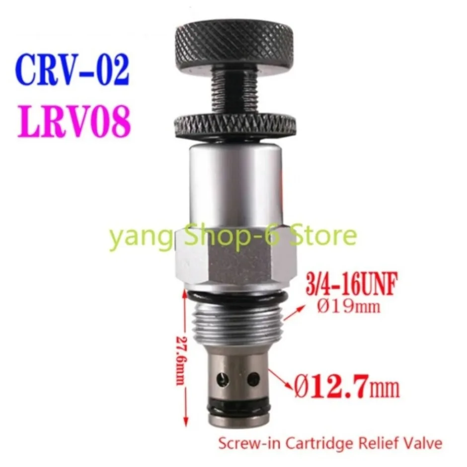 

1X Hydraulic Relief Valve LRV-08 Pressure Relief Valve Manual Adjustable Pressure Valve Overload Valve Threaded Cartridge Valve