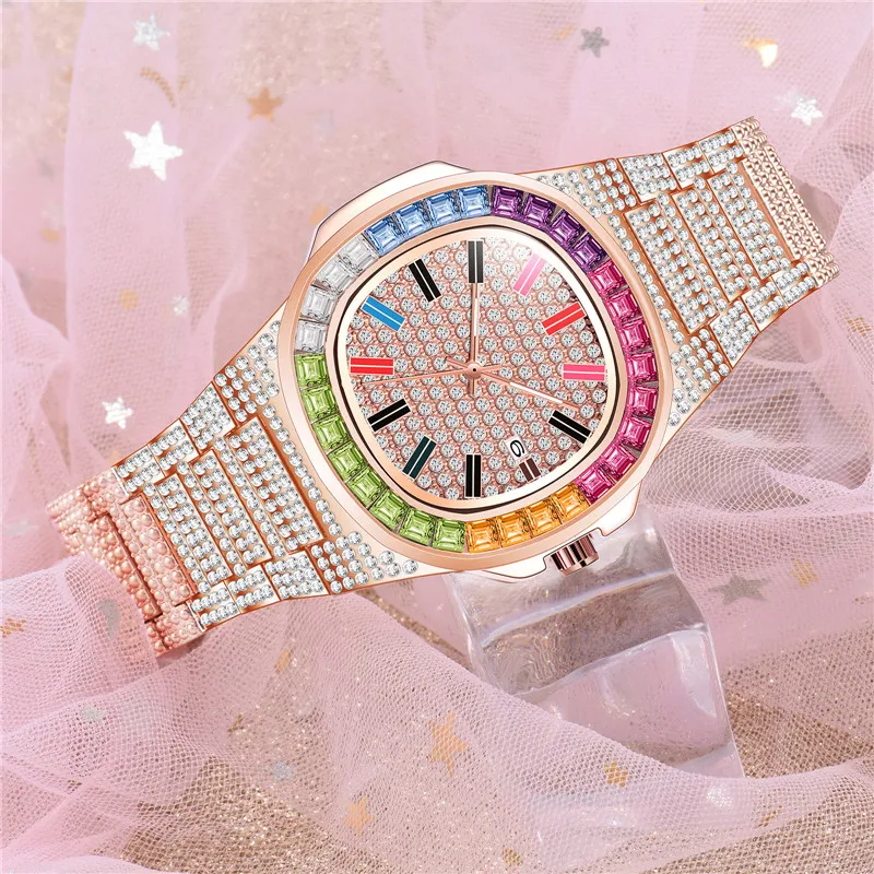 Relogio Masculino Hip Hop Diamond Watches For Men Fashion Alloy Band Golden Luxury Watch sss Supply Montres de Marque de Luxe