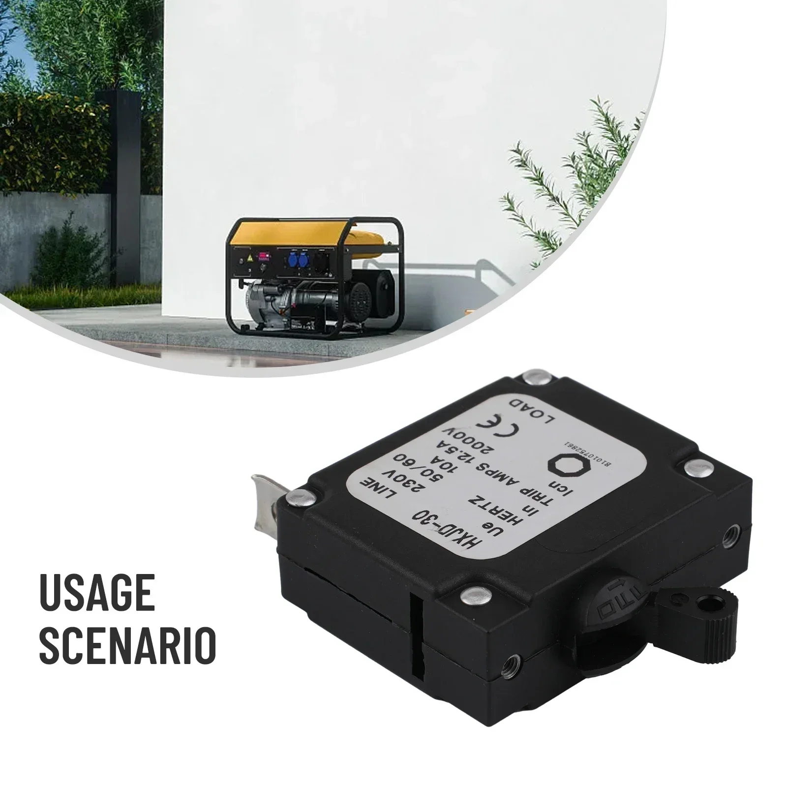 AC 230V 10A Generator Circuit Breaker 168F/170F/ 2KW-3KW Generator Short Circuit Overload Protection Equipment Protector