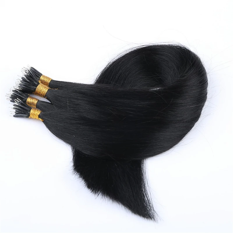 Ombre Straight Nano Ring Links Human Hair Extensions 100 Pieces For Women 12inch-30inch #613 #27 Remy European Micro Beads Hair