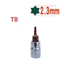 1Pcs Drive Socket Set Hex Torx Screwdriver Bit 1/4inch Wrench Socket Adapter T8, T10, T15, T20, T25, T27, T30, T40 6