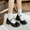 Retro Red Mary Jane Shoes Women Versatile Thick Bottom Small Leather French Style Round Head Buckle Single Shoes Versatile 2025 1