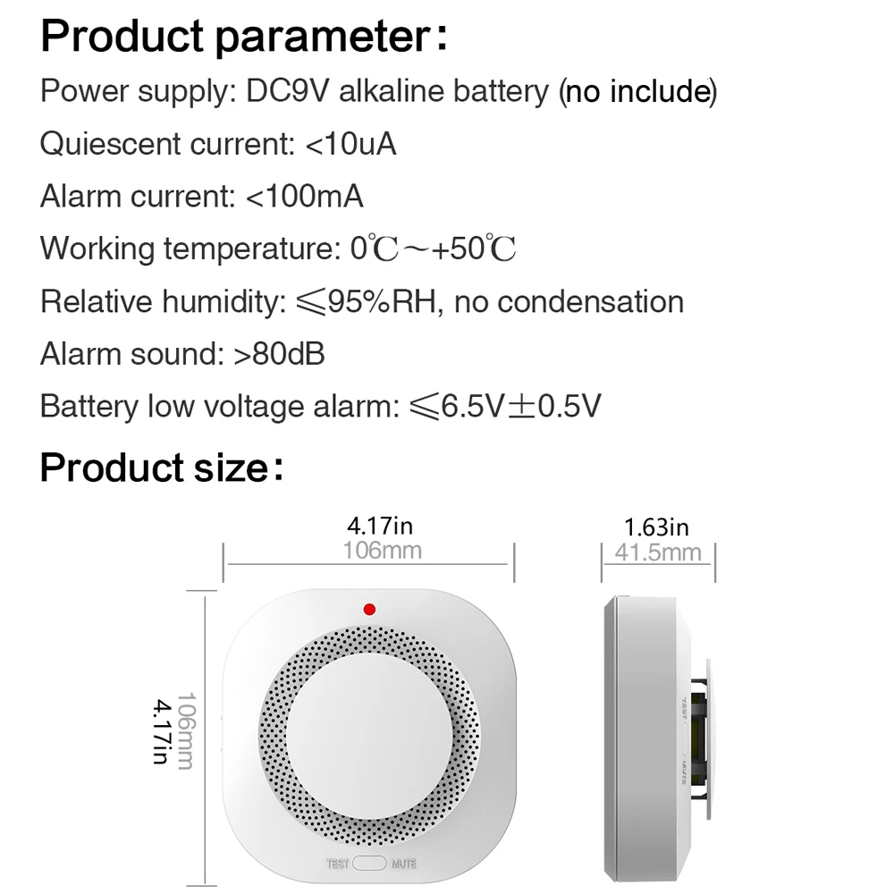 Tuya Zigbee/WIFI Smart Smoke Detector Smart Life APP Fire Alarm Sensor Home Security System Firefighters Work for life smoke alarm