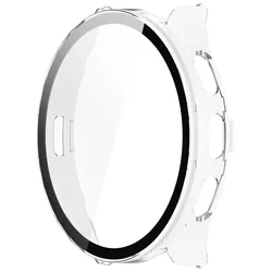 Durable Full Protective Glass Case with 2-in-1 Tempered Glass Screen Protector - Garmin Venu3S (Transparent)