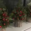 Dried Flower Packaging Bark Barrel Faux Tree Bark Dried Flower Packaging Box Flower Vase Christmas Xmas Decor Bark Barrel Bucket 4