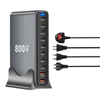 800W GaN 10 Ports Fast Charging Station Adapters USB C Dual 140W PD3.1 Desktop Charger for Multiple Devices Laptop Wall Charger - Image 5