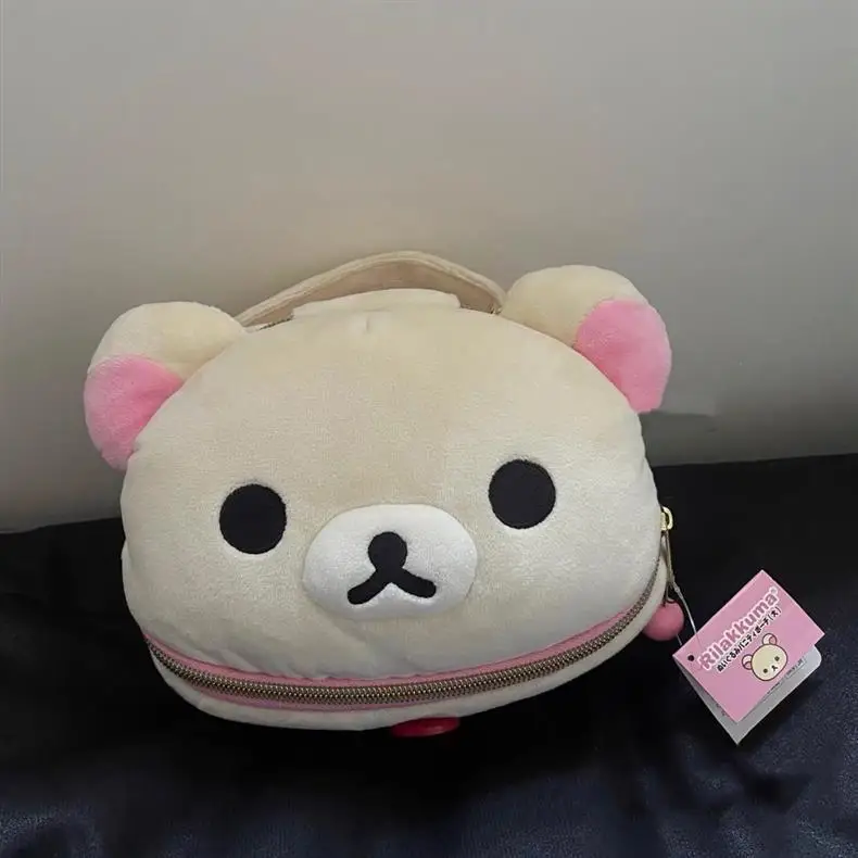 Neue Kawaii Rilakkuma Bär Elliptische Stereoskopische Kosmetiktasche Tragbare Aufbewahrungstasche Niedliche Cartoon Easy Bear Aufbewahrungstasche Geschenke – Detail 2
