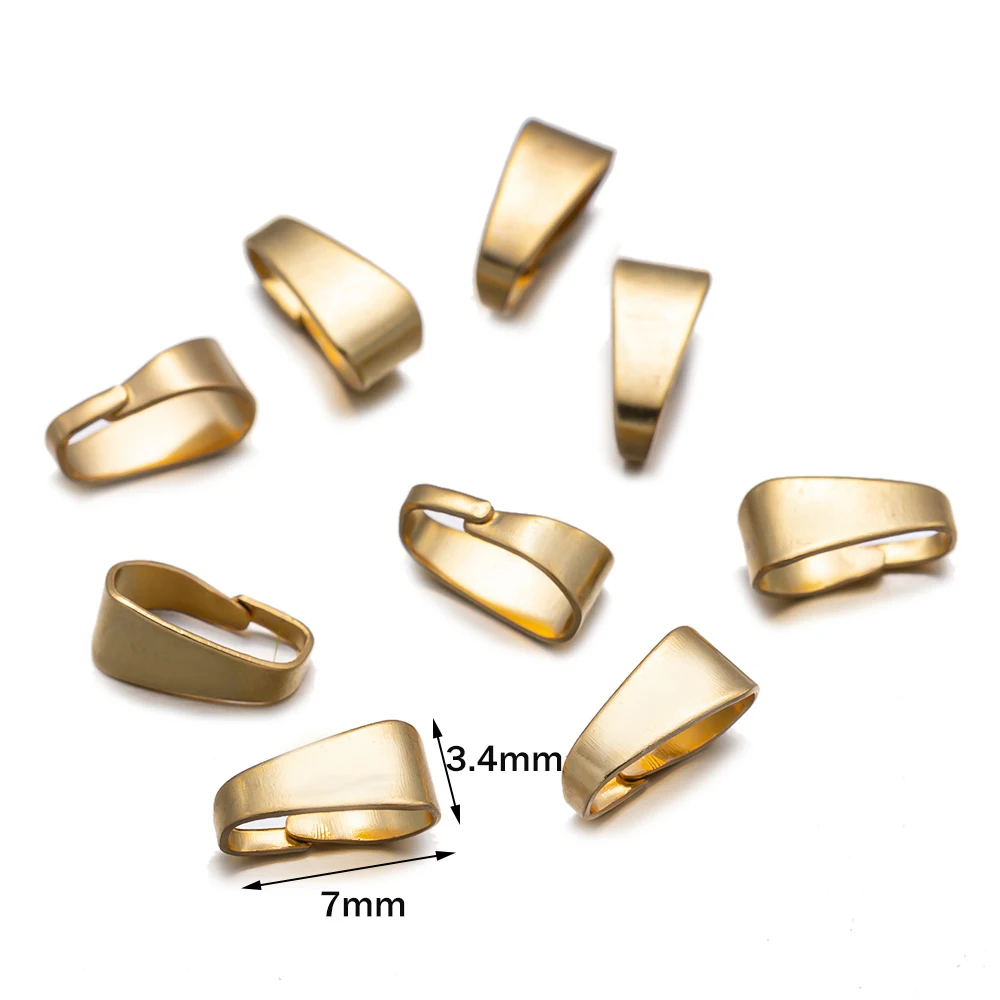 50pcs Stainless Steel Pendant Clip Pinch Bail Clasp Charm Connectors For DIY Dangle Earring Necklace Jewelry Making Accessories