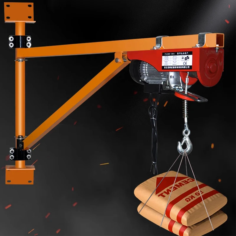 Household Crane Hoist Portable Small Lifting Machine Wall Fixing Bracket Electric Hoist For Lifting Building