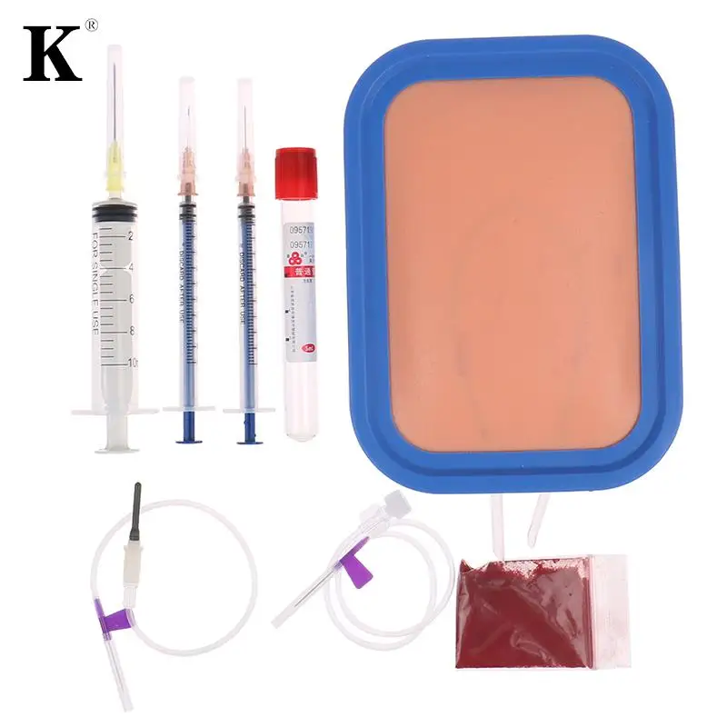 정맥 주사 IV 주사 훈련 혈액 반환 패키지 패드, 실리콘 상처 피부 봉합 훈련 모델 간호사 