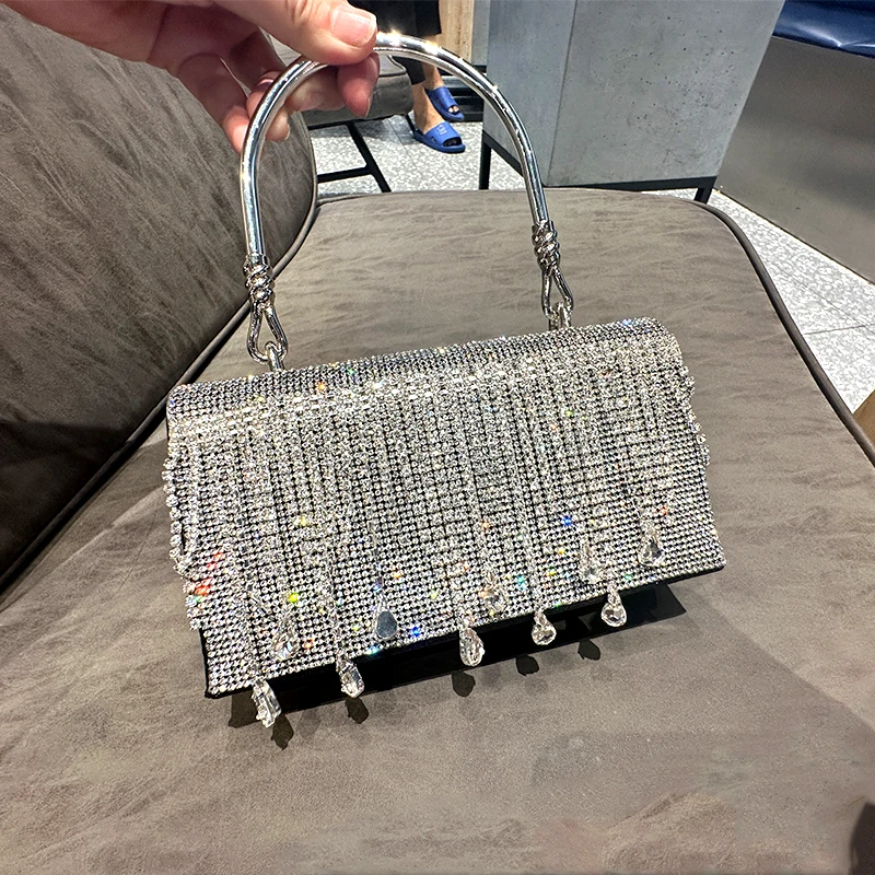 Rhinestone-Evening-Tote-Bag-for-Women-2024-Fashion-Silver-Crystal ...