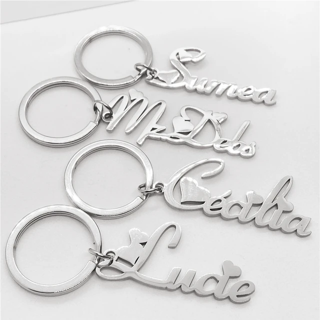 Personalized Stainless Steel Custom Name Keychain Keyring Llavero  Personalizado Hombre Key Tage for Men Women Gift