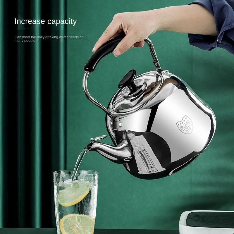 304 Stainless Steel Thickened Horn Large Capacity Gas Kettle Domestic Kettle Gas Stove Induction Cooker