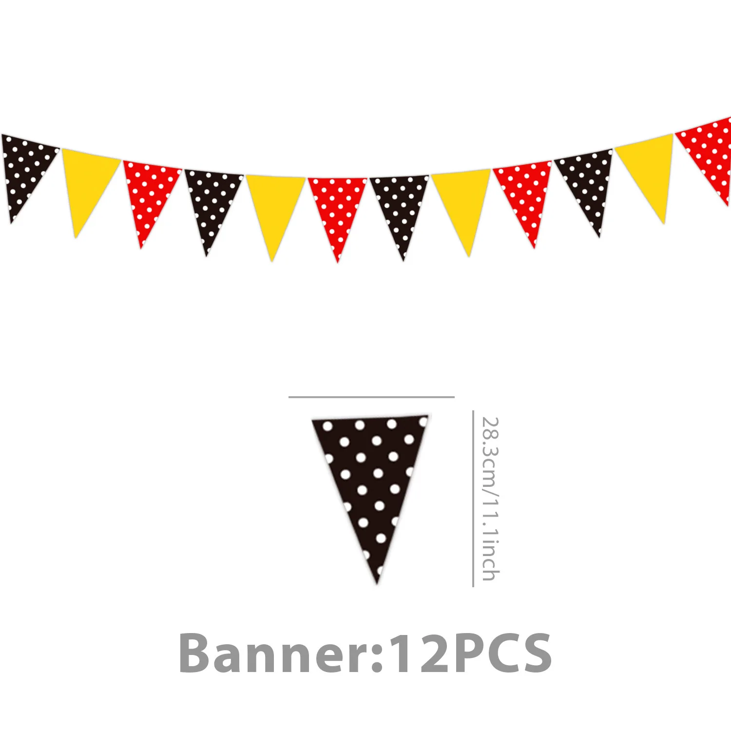 20 stücke Dot Themen Party Einweg Pappteller Seidenpapier Tasse Tischdecke Banner Geburtstag Veranstaltungsort Dekoration Urlaub Dekoration – Detail 10