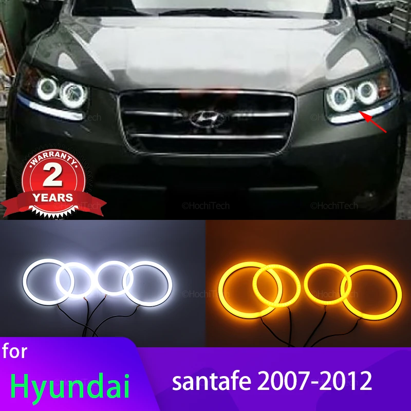 Switchback Cotton Light Halo Rings Drl Led Angel Eyes Kit Per Hyundai Santa Fe Santafe 2007-2012 Car-Styling Faro Retrofit