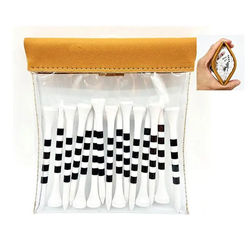 

4.7 X 5.1 Inch Golf Tees Pouch Golf Ball Bag With Clip Transparant Golf Nails Tote Storage Bag Outdoor Sports Golf Accessories