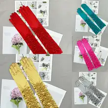 

51CM Wedding Bridal Gloves Stylish Classic All-match Adult Gloves Sexy Formal Prom Sexy Stretch Full Fingers Mittens