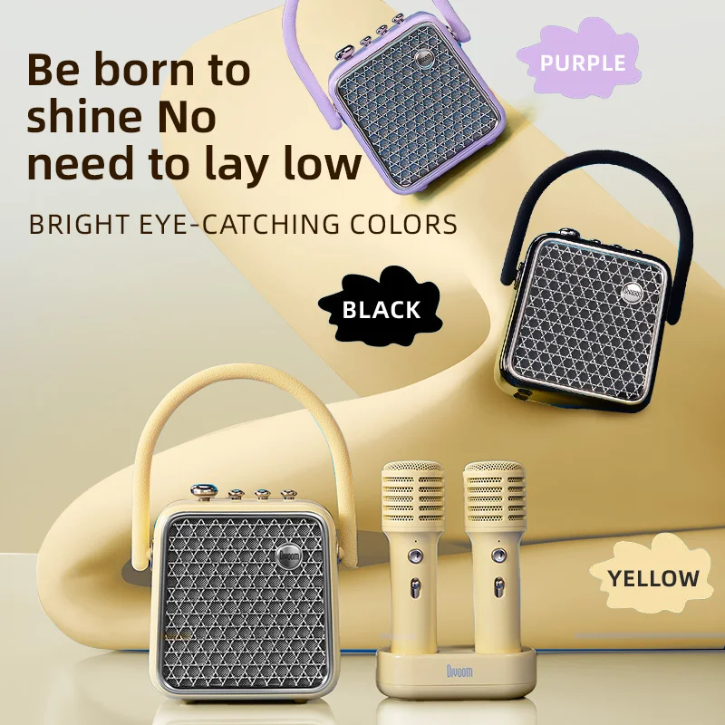 Divoom SongBird-HQ-se Portable Bluetooth Speaker Dual Microphone Microphone Singing Camping Birthday Anniversary Karaoke Gift