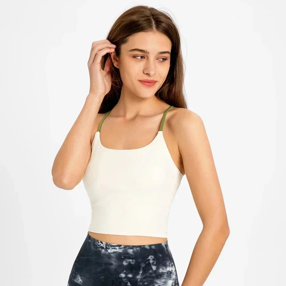 Lemon Running Vest Cross Strap Workout Tank Gym Women Racerback Crop Tank Sexy Sports Sleeveless Shirt Loose Athletic Tops
