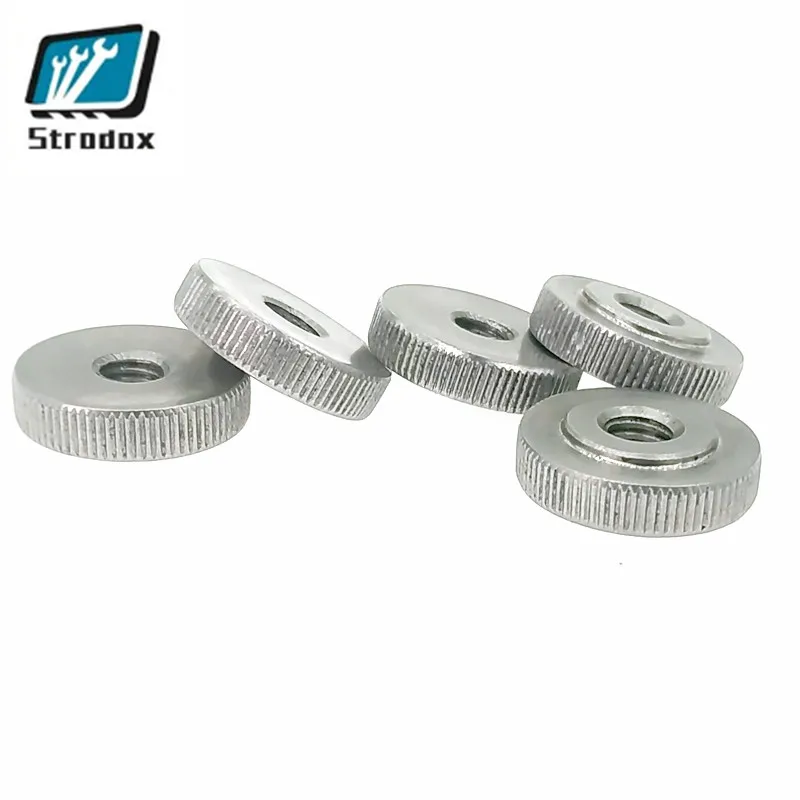 Stainless Steel Hand Screw Nut Flat Lock Nut Knurled Straight Grain