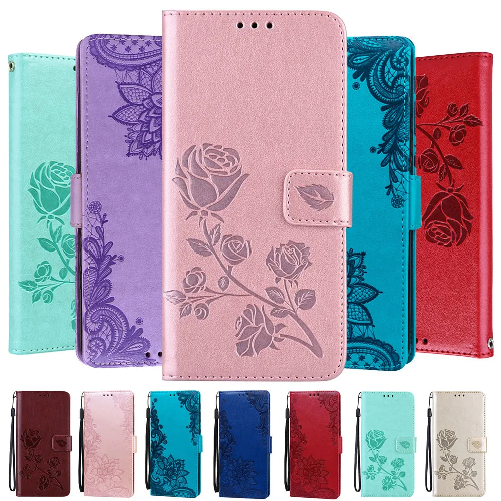 Custodia Per Telefono In Pelle Flip Floreale Rosa In Pizzo Per Redmi A1 4X 5 Plus 6 6A 7 7A 8 8A K40 K40Pro Custodia Per Libro Porta Carte