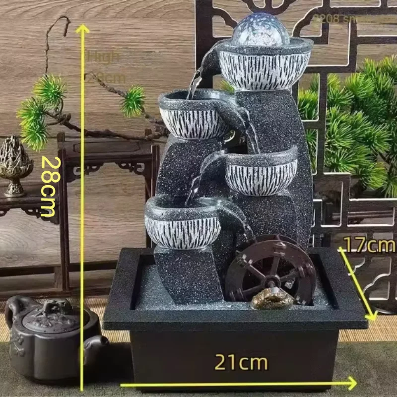 Table water fountain Circulating water office decoration Feng shui wheel crystal ball