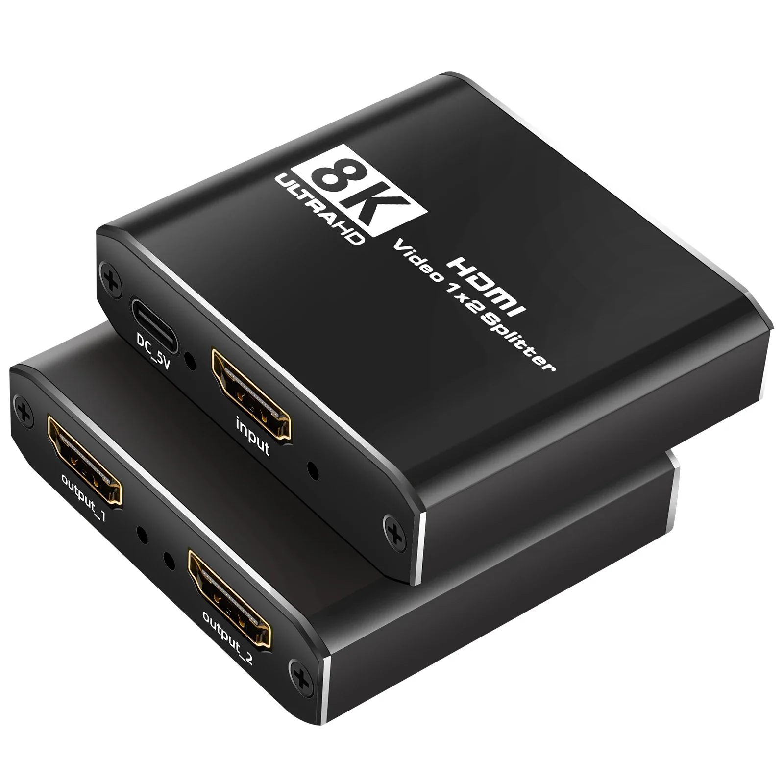 HDMI2.1 8K 60Hz Splitter 4K 120Hz 1x2 1 in 2 Out Video Distributor Converter CEC 3D HDR10+ For PS4 PS5 XBOX PC TV